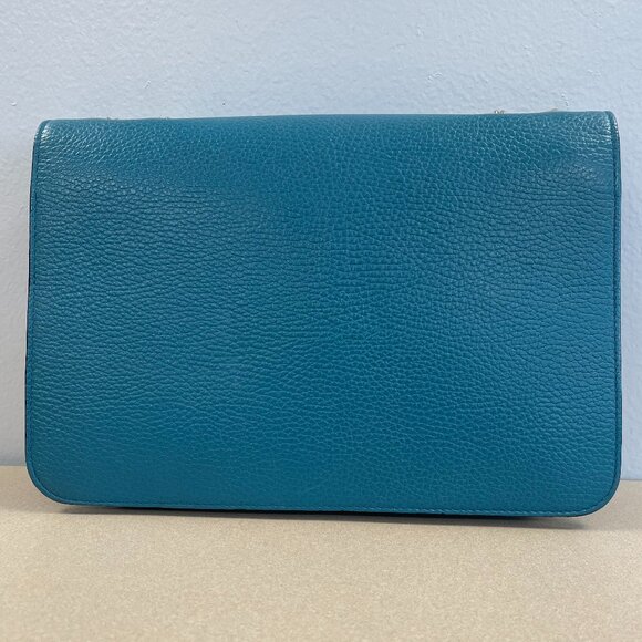 Gucci Interlocking G Crossbody Bag in Blue Pebbled Leather - Preowned - Picture 2 of 16